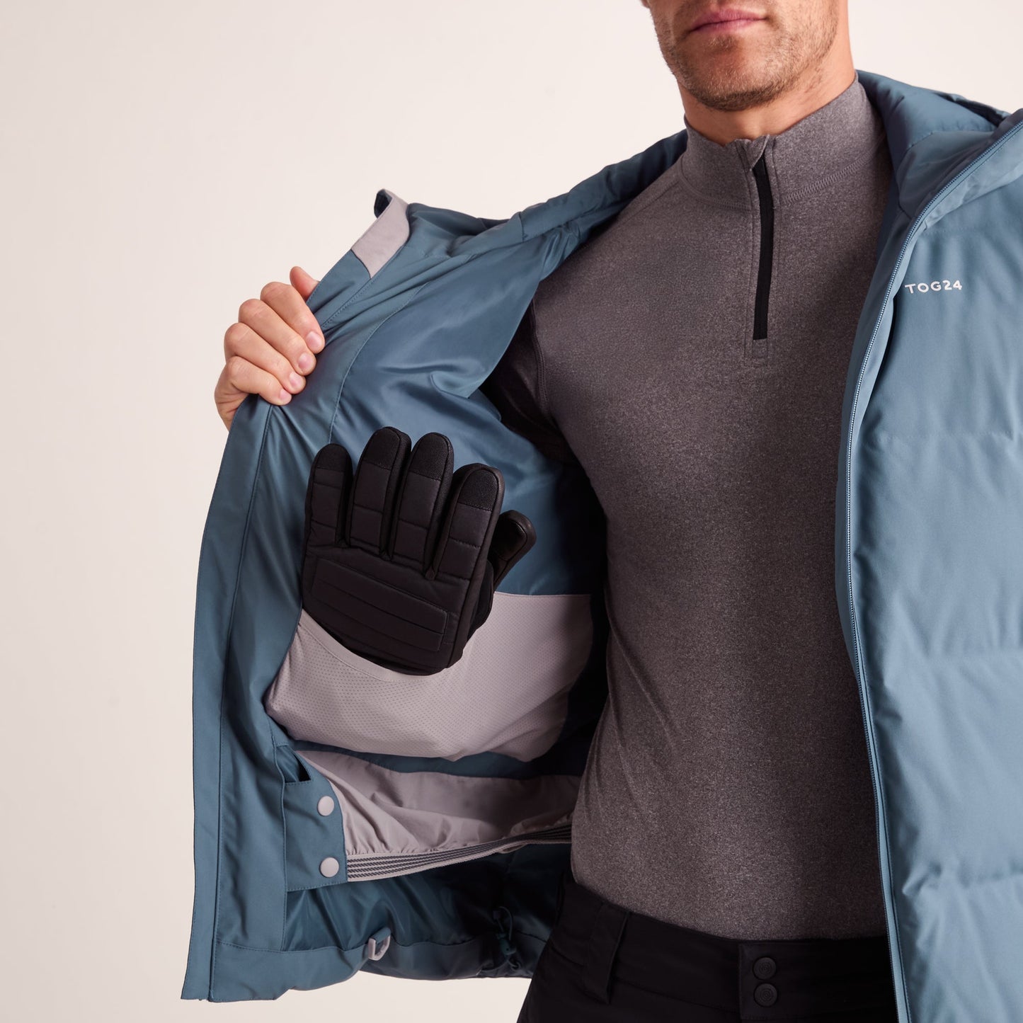 Davos Mens Shower Resistant Insulated Ski Jacket - Fjord Blue