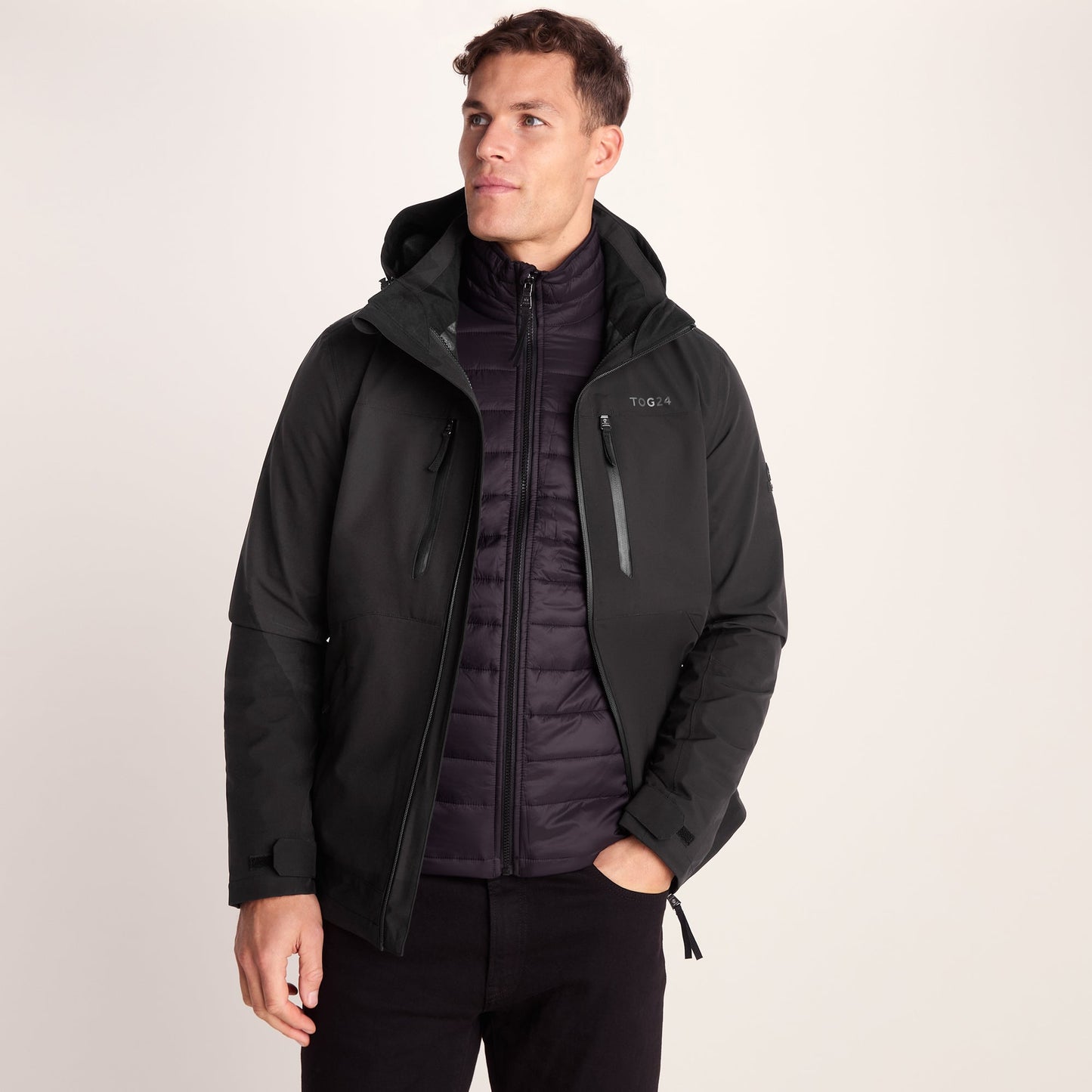 Denton Mens 3-in-1 Waterproof Jacket - Black