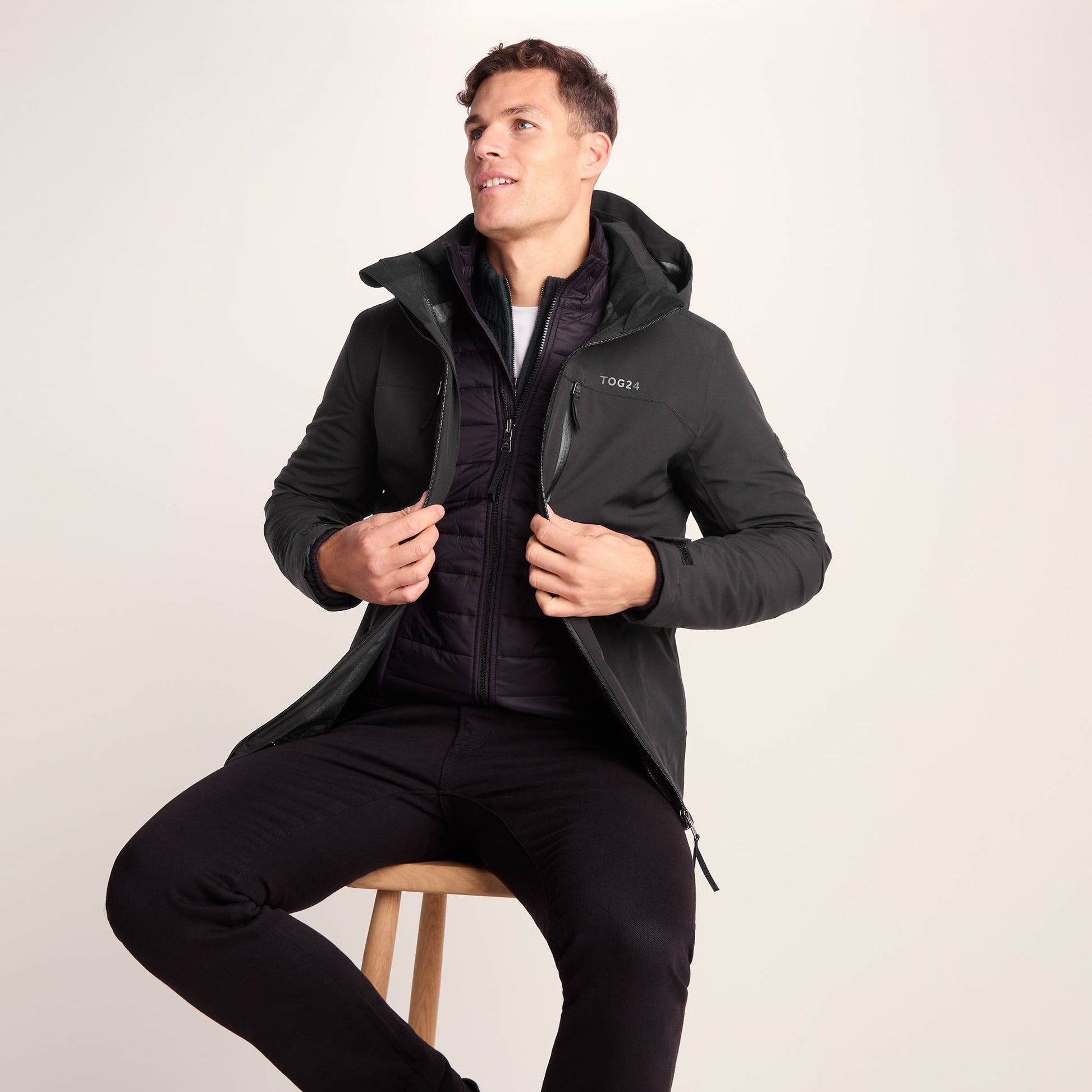 Denton Mens 3-in-1 Waterproof Jacket - Black