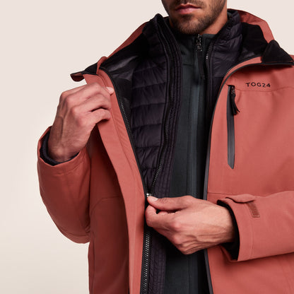 Denton Mens 3-in-1 Waterproof Jacket - Clay