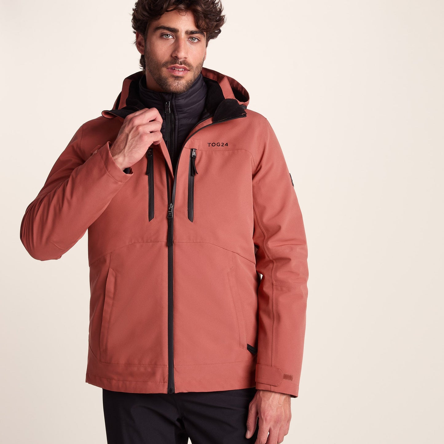 Denton Mens 3-in-1 Waterproof Jacket - Clay