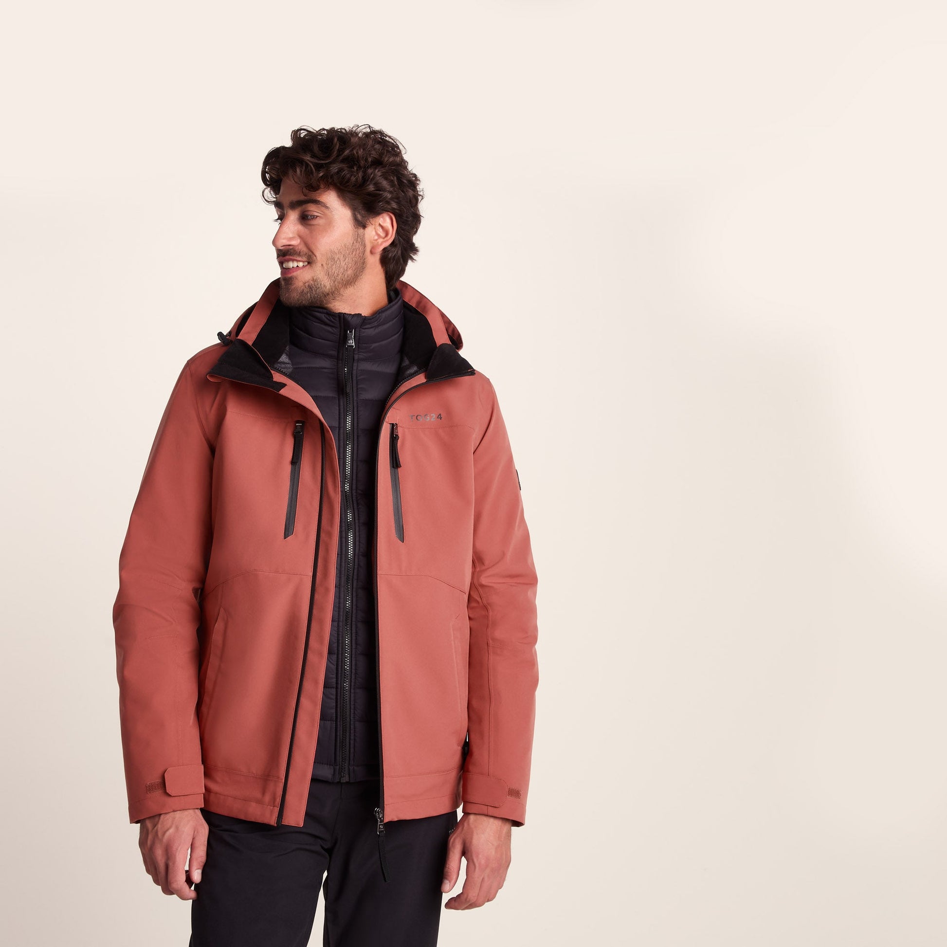 Denton Mens 3-in-1 Waterproof Jacket - Clay