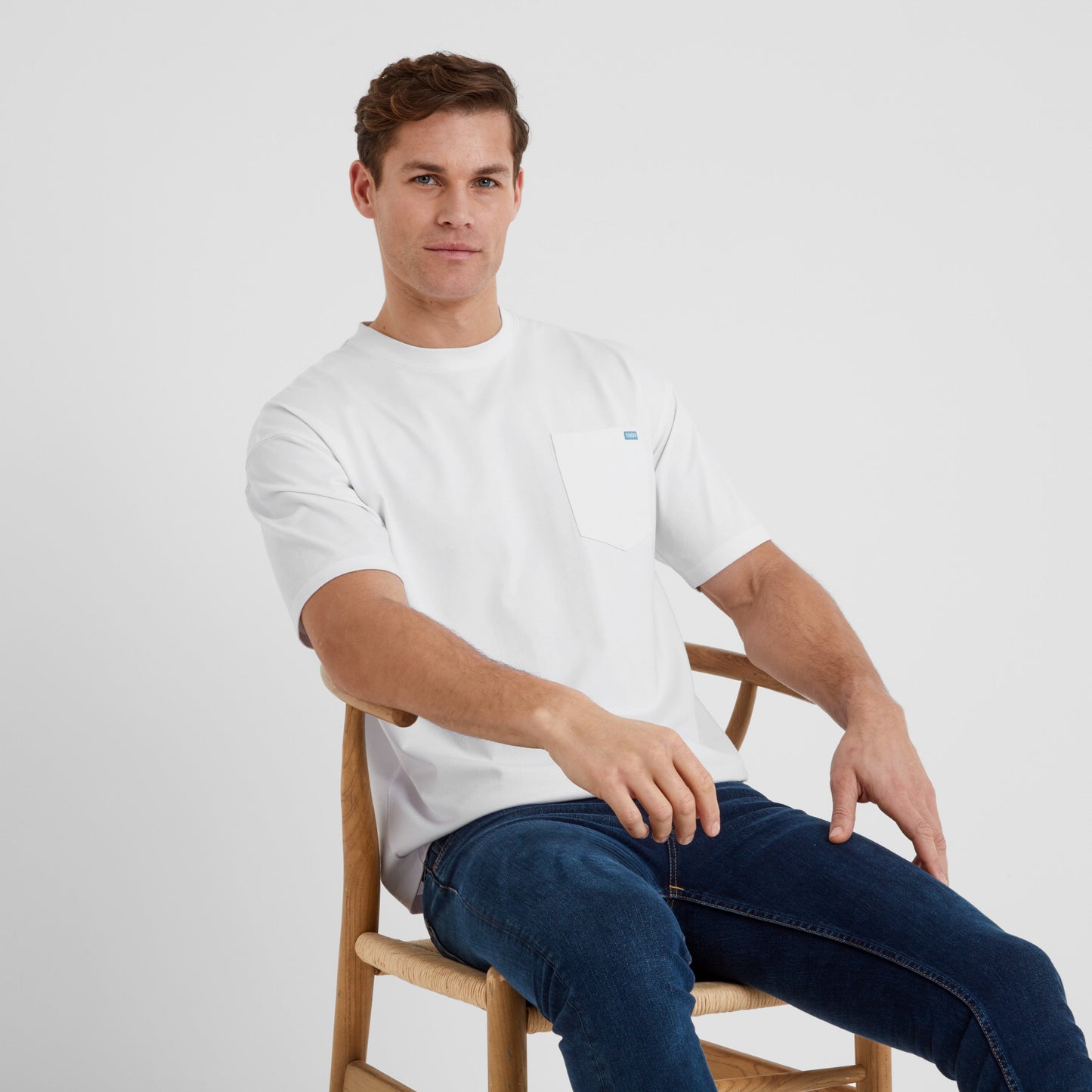 Denva Mens Oversized Premium Heavyweight 100% Cotton Jersey T-Shirt - Optic White