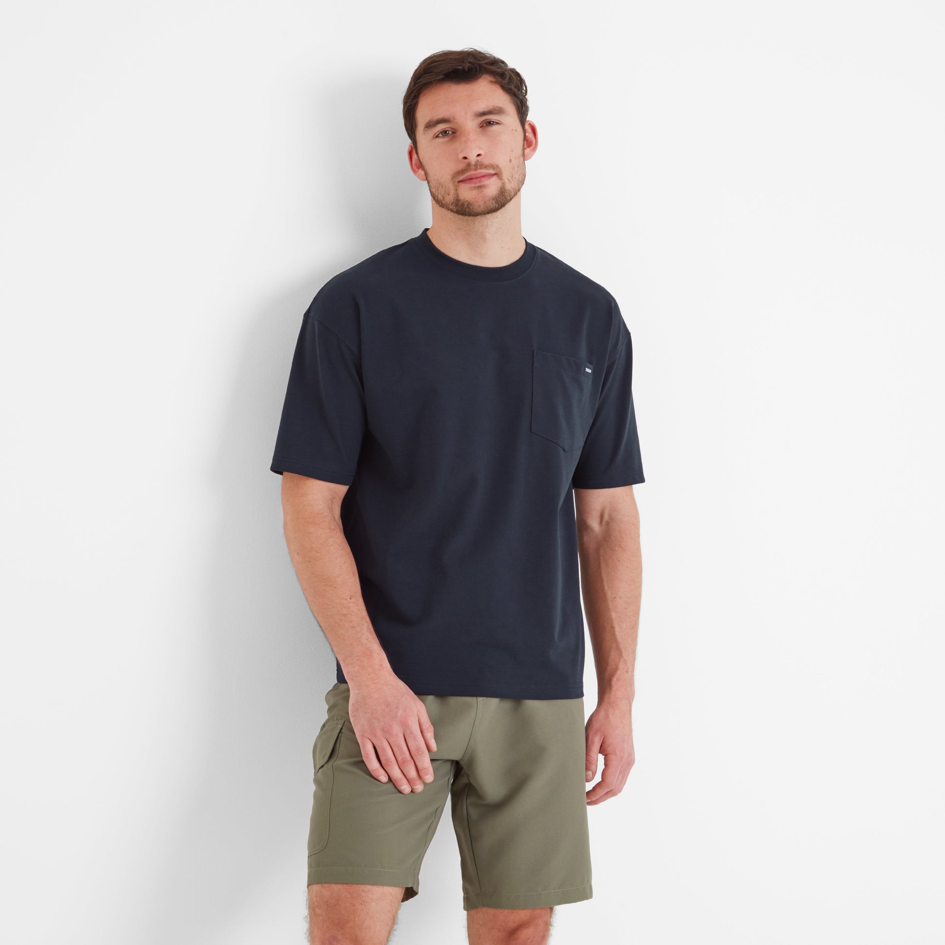 Denva Mens Oversized Premium Heavyweight 100% Cotton Jersey T-Shirt - Dark Indigo