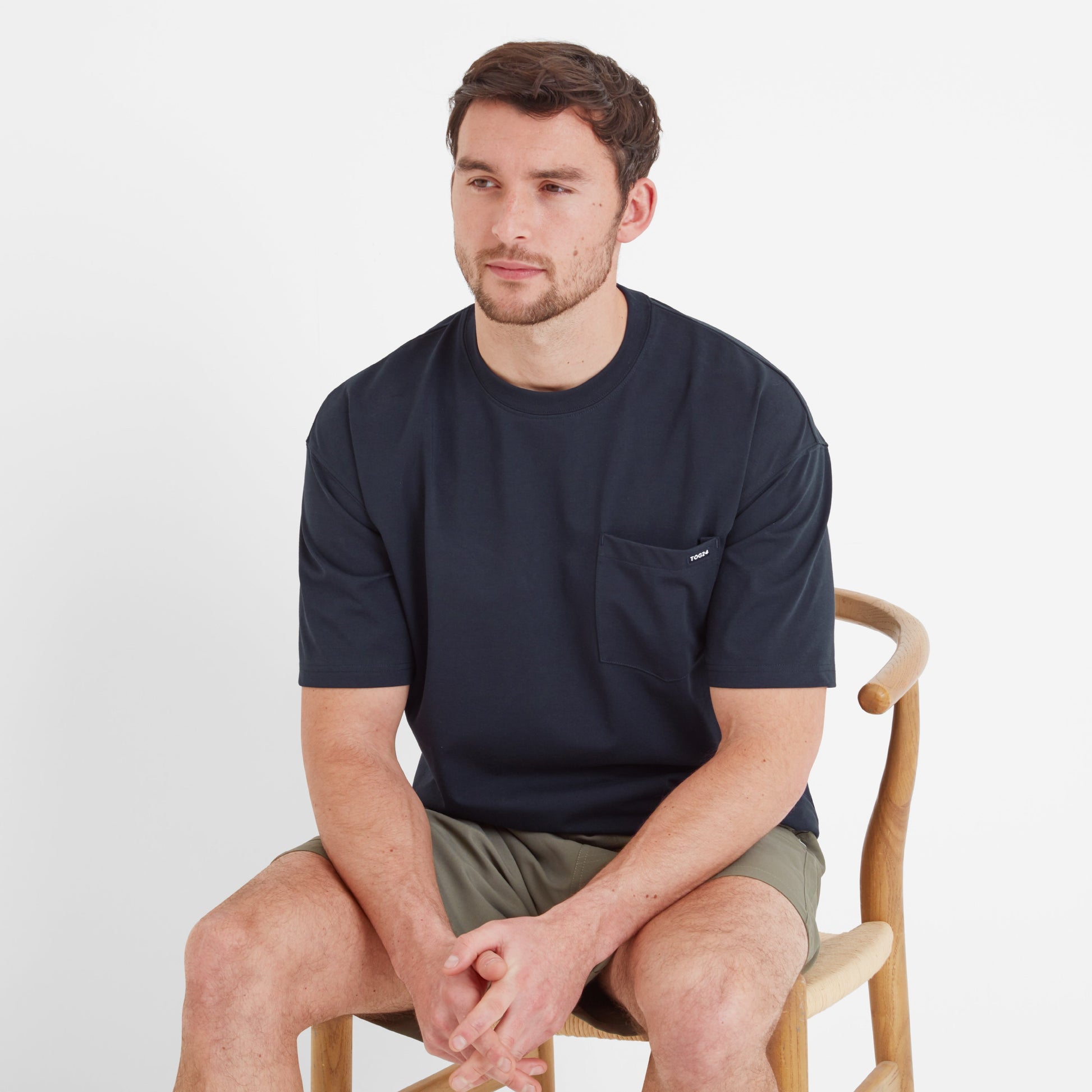 Denva Mens Oversized Premium Heavyweight 100% Cotton Jersey T-Shirt - Dark Indigo