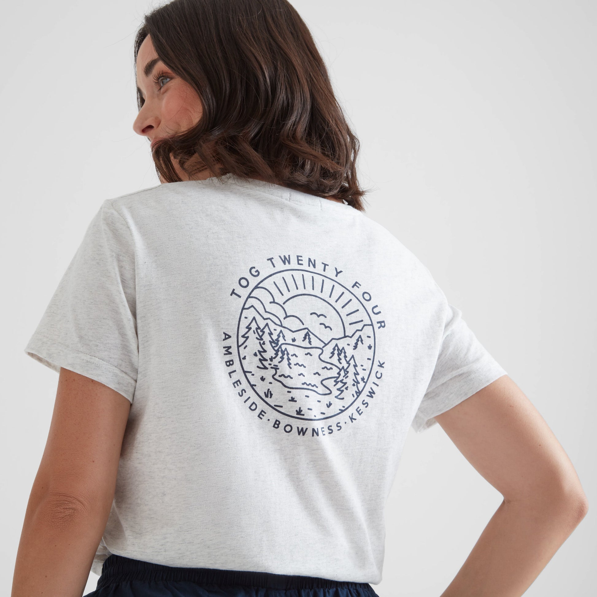 District Womens 100% Cotton Supersoft T-Shirt - Ice Grey Marl