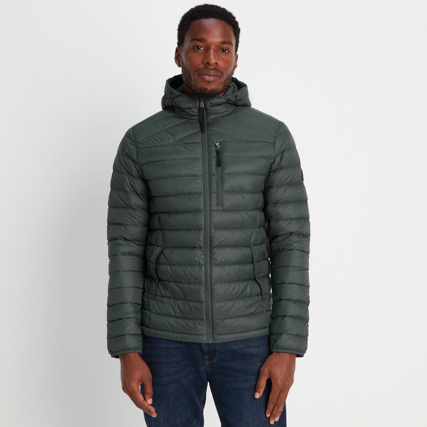 Drax Mens Hooded Down Jacket - Pine Green