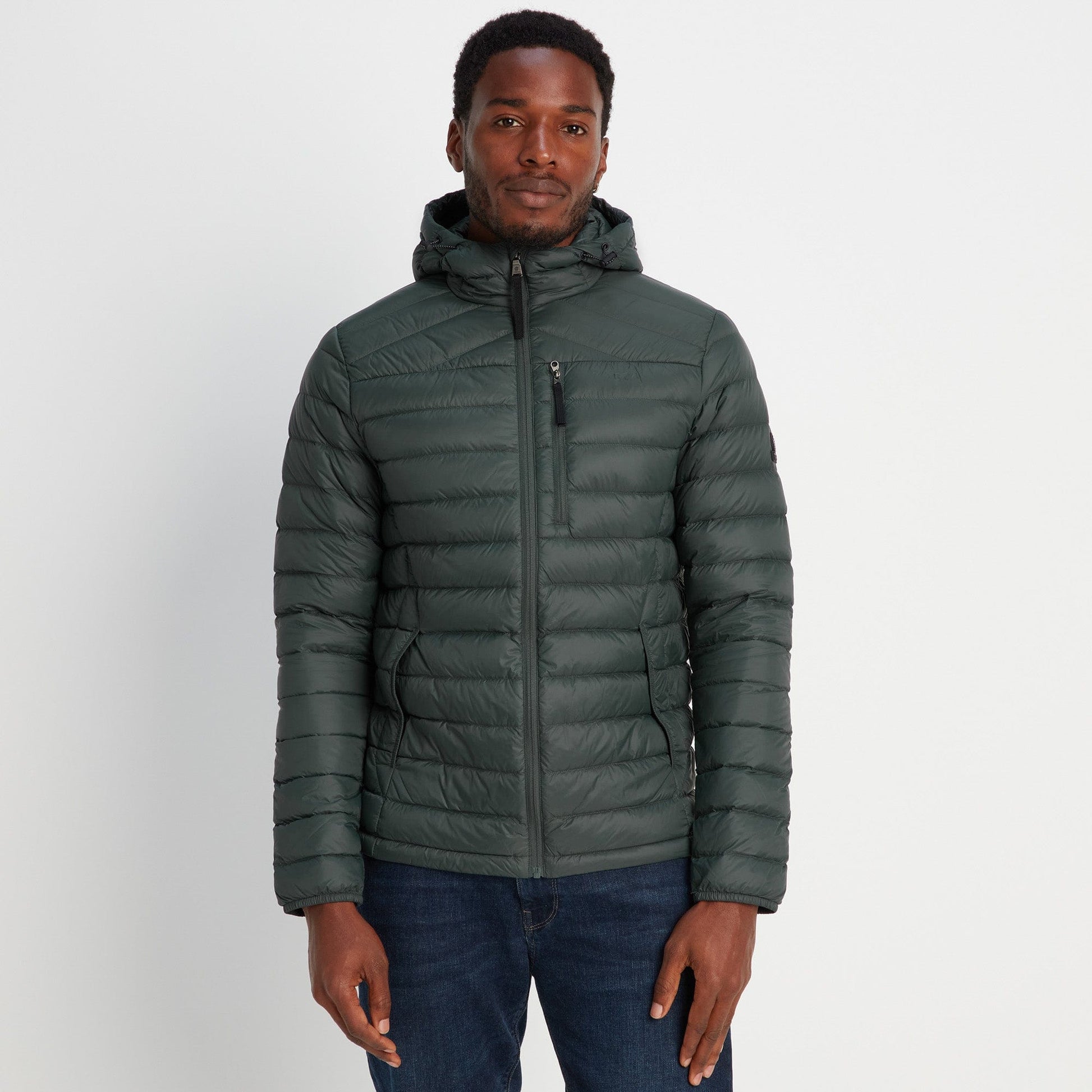 Drax Mens Hooded Down Jacket - Pine Green