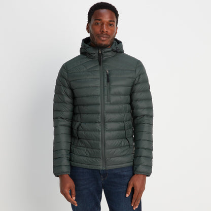 Drax Mens Hooded Down Jacket - Pine Green