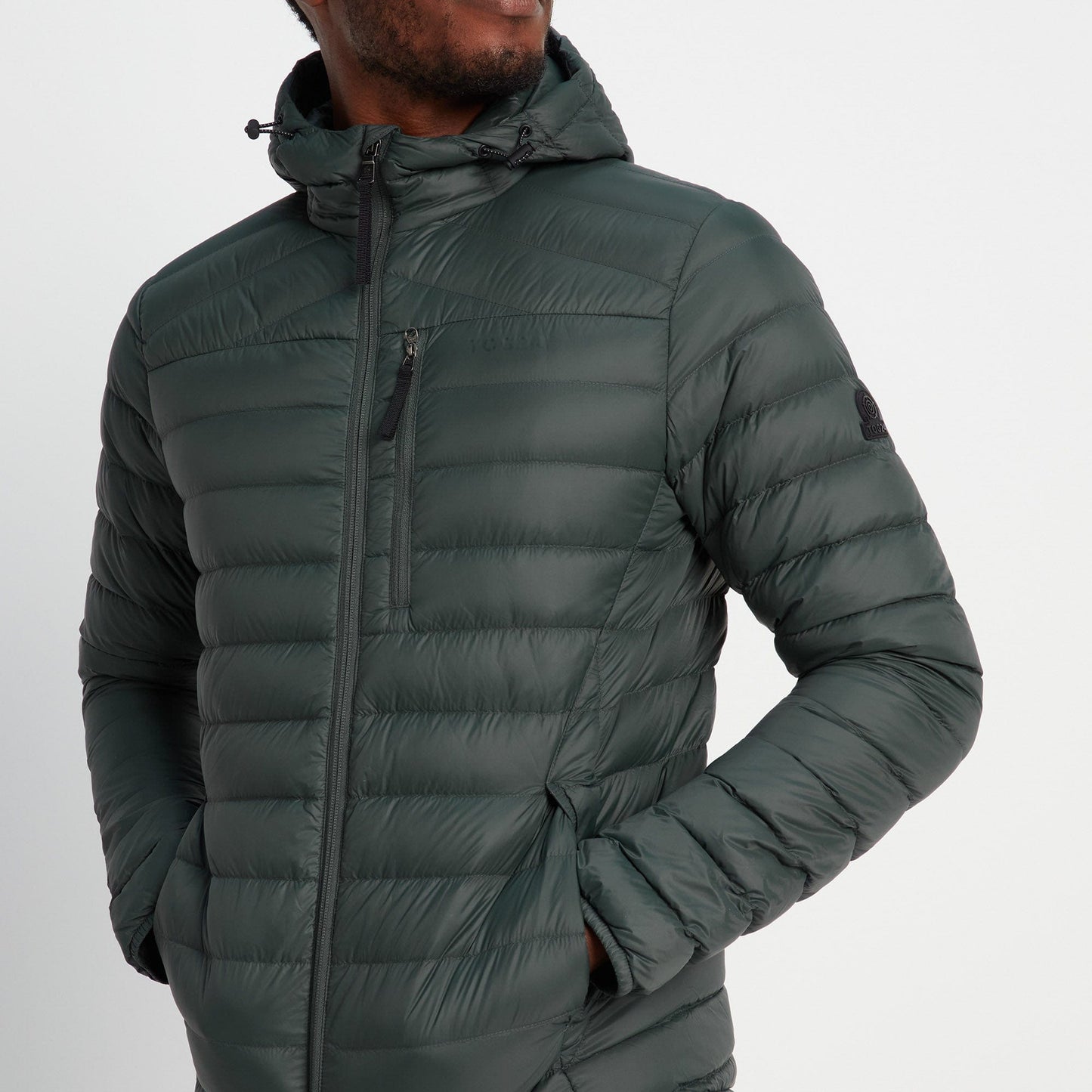 Drax Mens Hooded Down Jacket - Pine Green