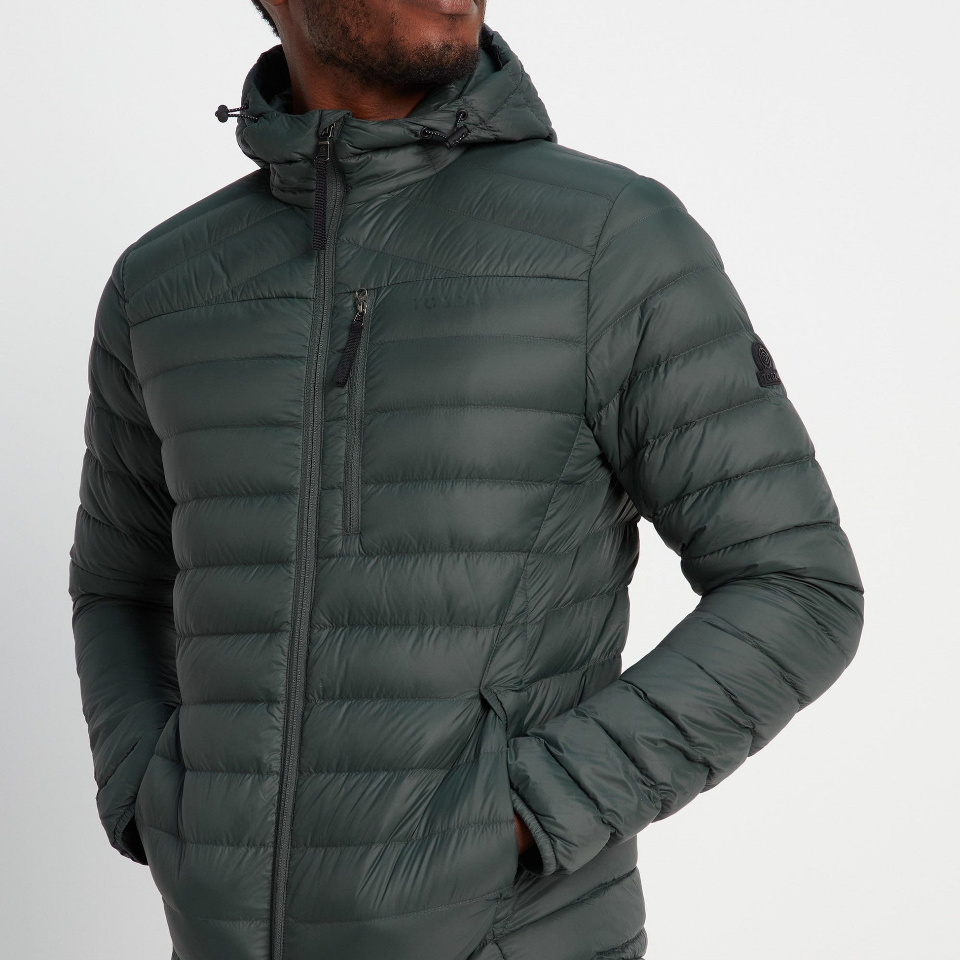 Drax Mens Hooded Down Jacket - Pine Green