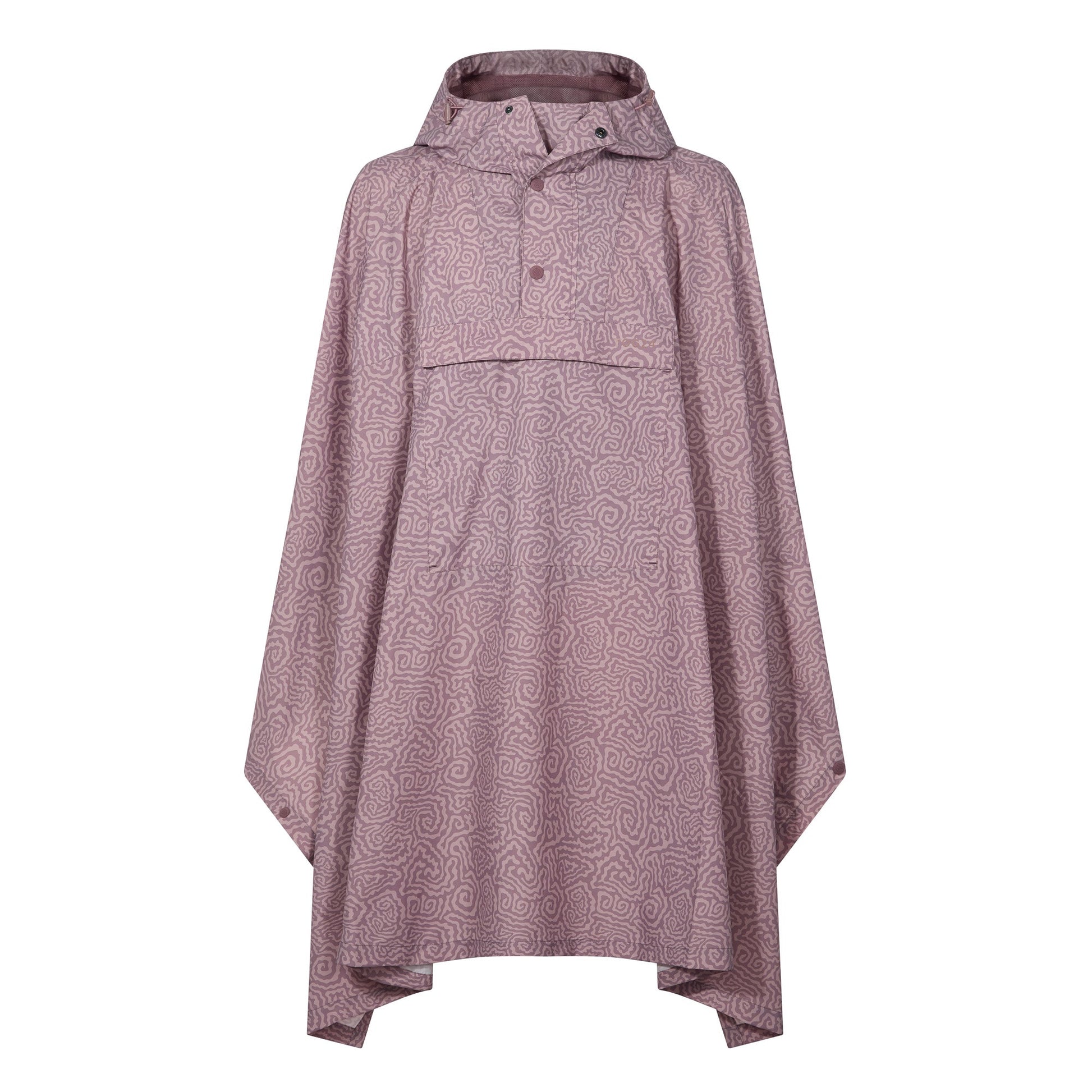 Drench Unisex Waterproof Poncho - Dusky Pink Wiggle Print