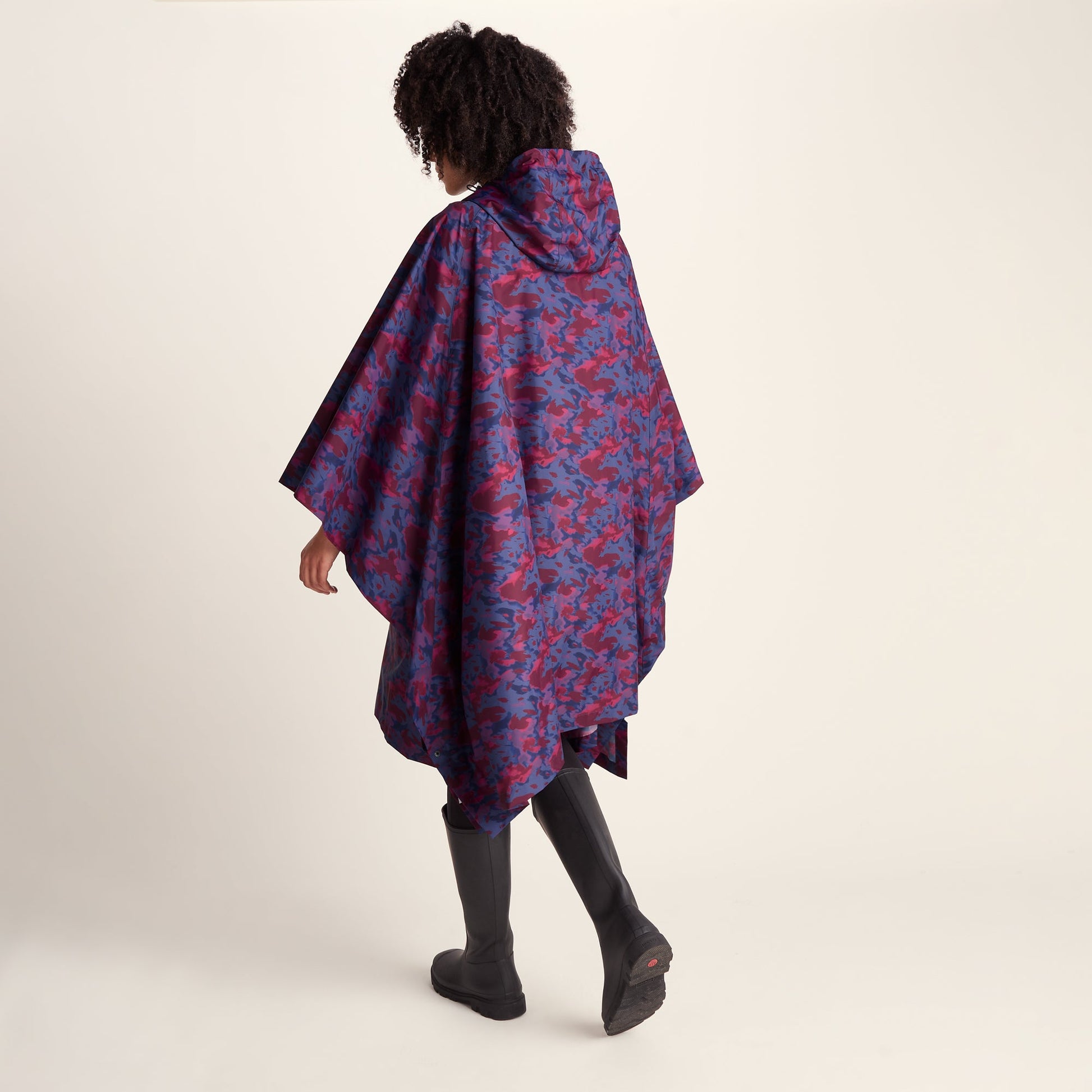 Drench Unisex Waterproof Poncho - Oxford Blue Abstract Print