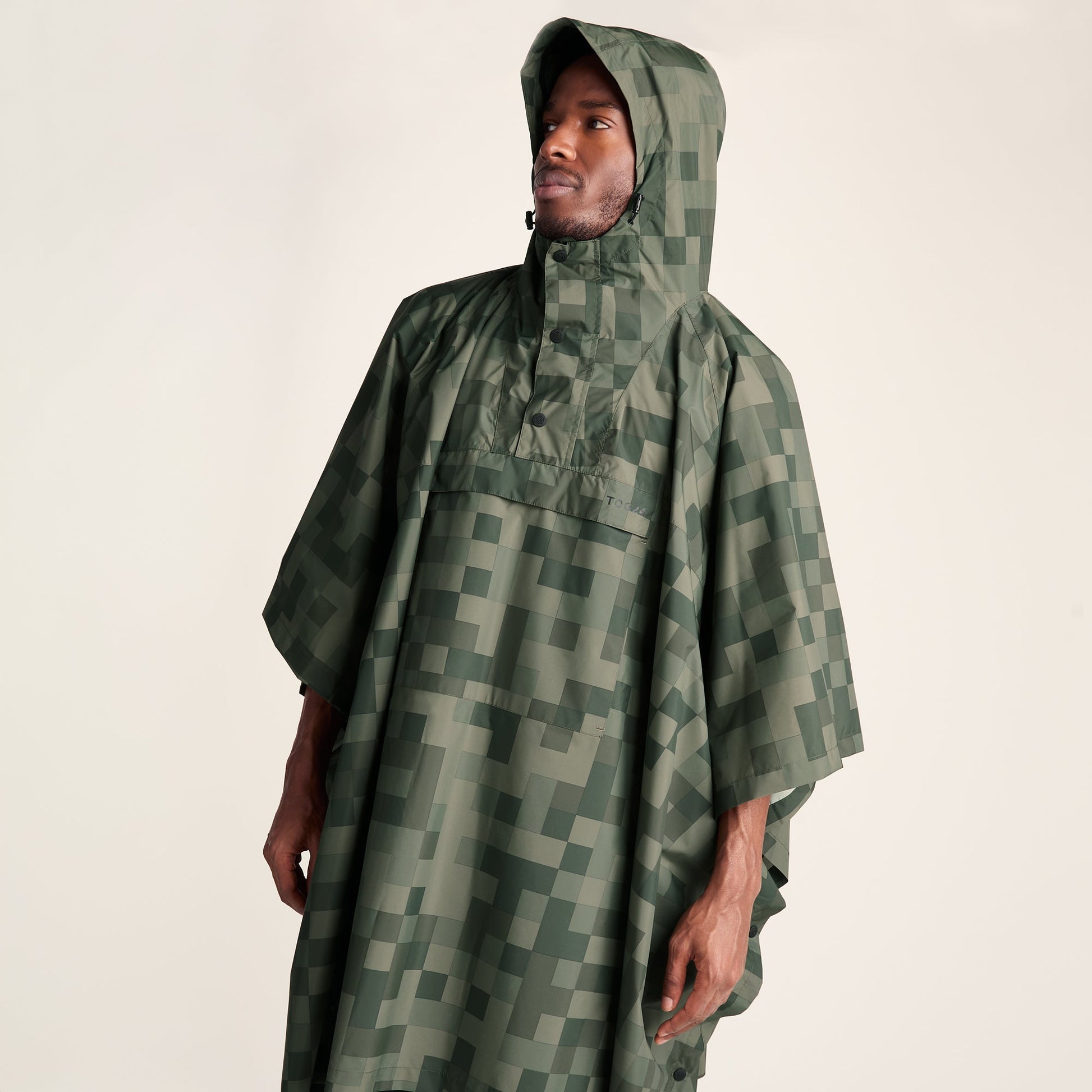Drench Unisex Waterproof Poncho - Forage Green Pixel Print