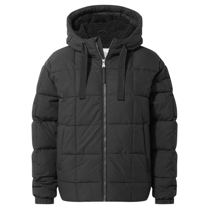 Else Womens Oversized Shower Resistant Heavy Padded Jacket - Black