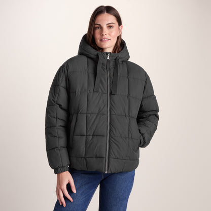 Else Womens Oversized Shower Resistant Heavy Padded Jacket - Black