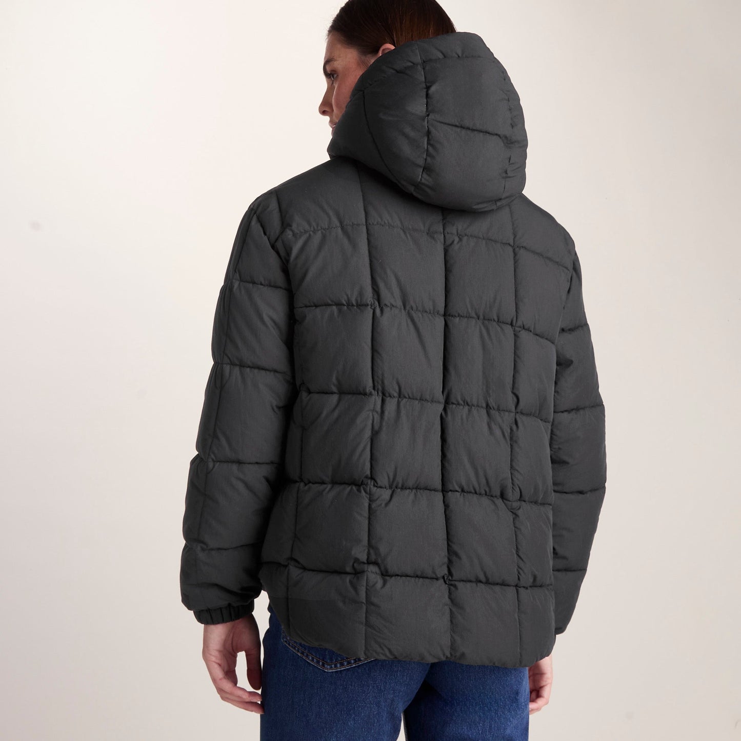 Else Womens Oversized Shower Resistant Heavy Padded Jacket - Black