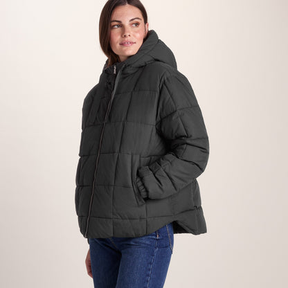 Else Womens Oversized Shower Resistant Heavy Padded Jacket - Black
