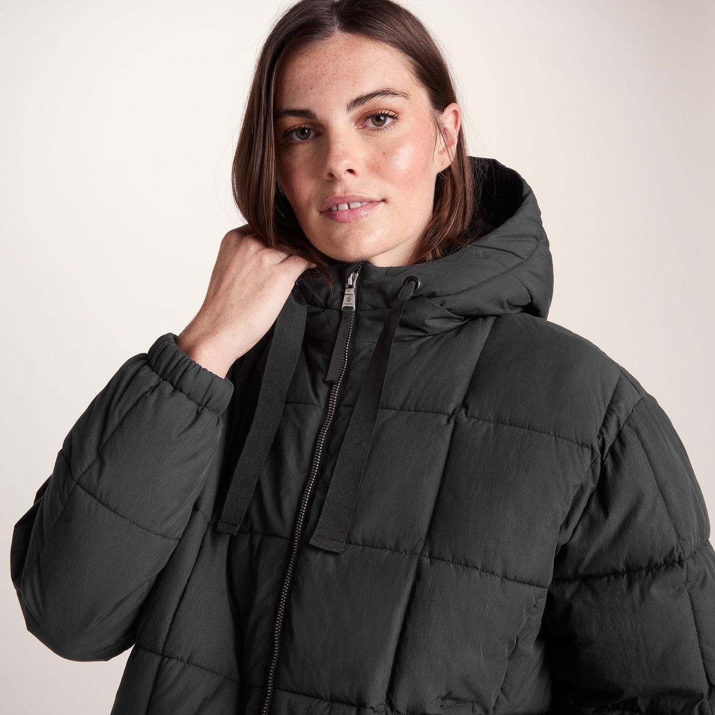 Else Womens Oversized Shower Resistant Heavy Padded Jacket - Black