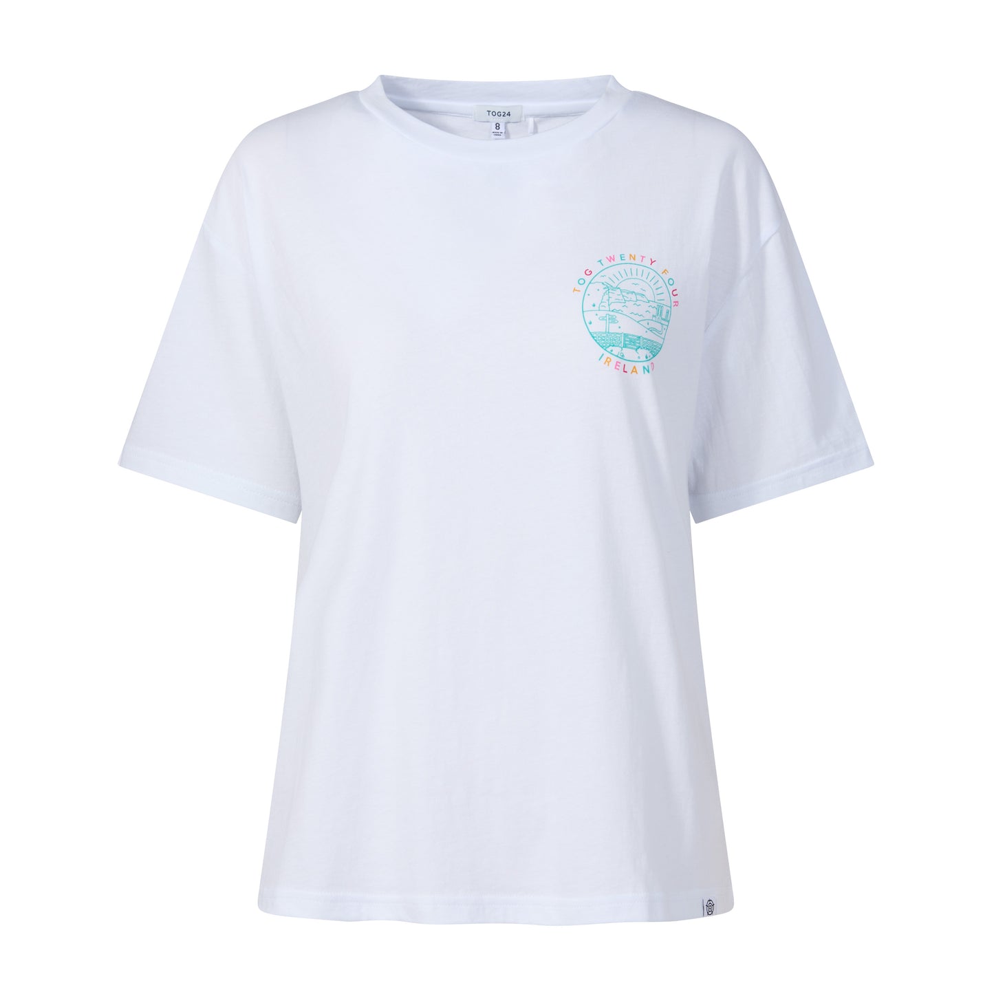 Emerald Isle Womens 100% Cotton Relaxed Fit T-Shirt - Optic White