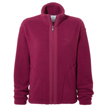 Emilie Womens Relaxed Fit Sherpa Fleece - Washed Burgundy