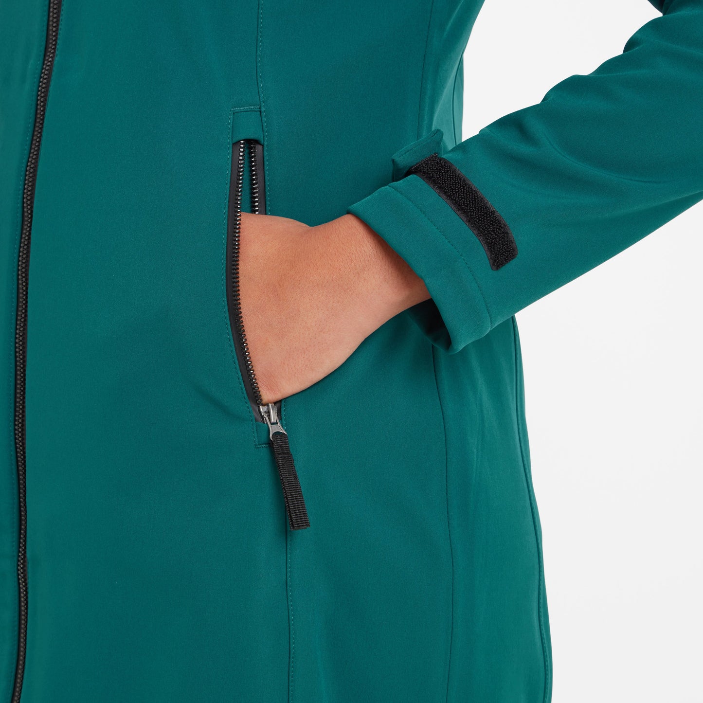 Enya Womens Longline Shower Resistant Softshell Jacket - Deep Teal