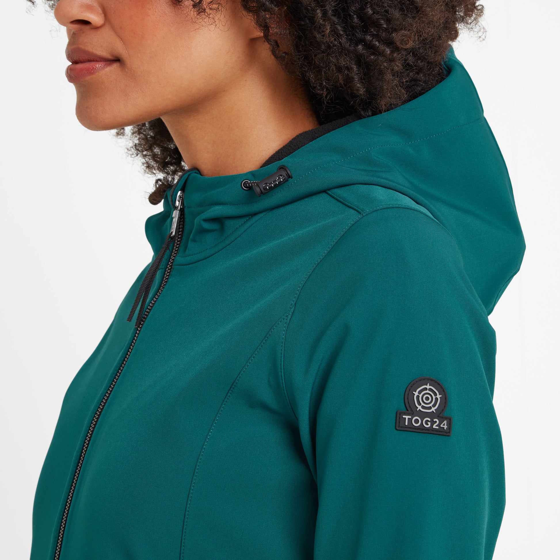 Enya Womens Longline Shower Resistant Softshell Jacket - Deep Teal