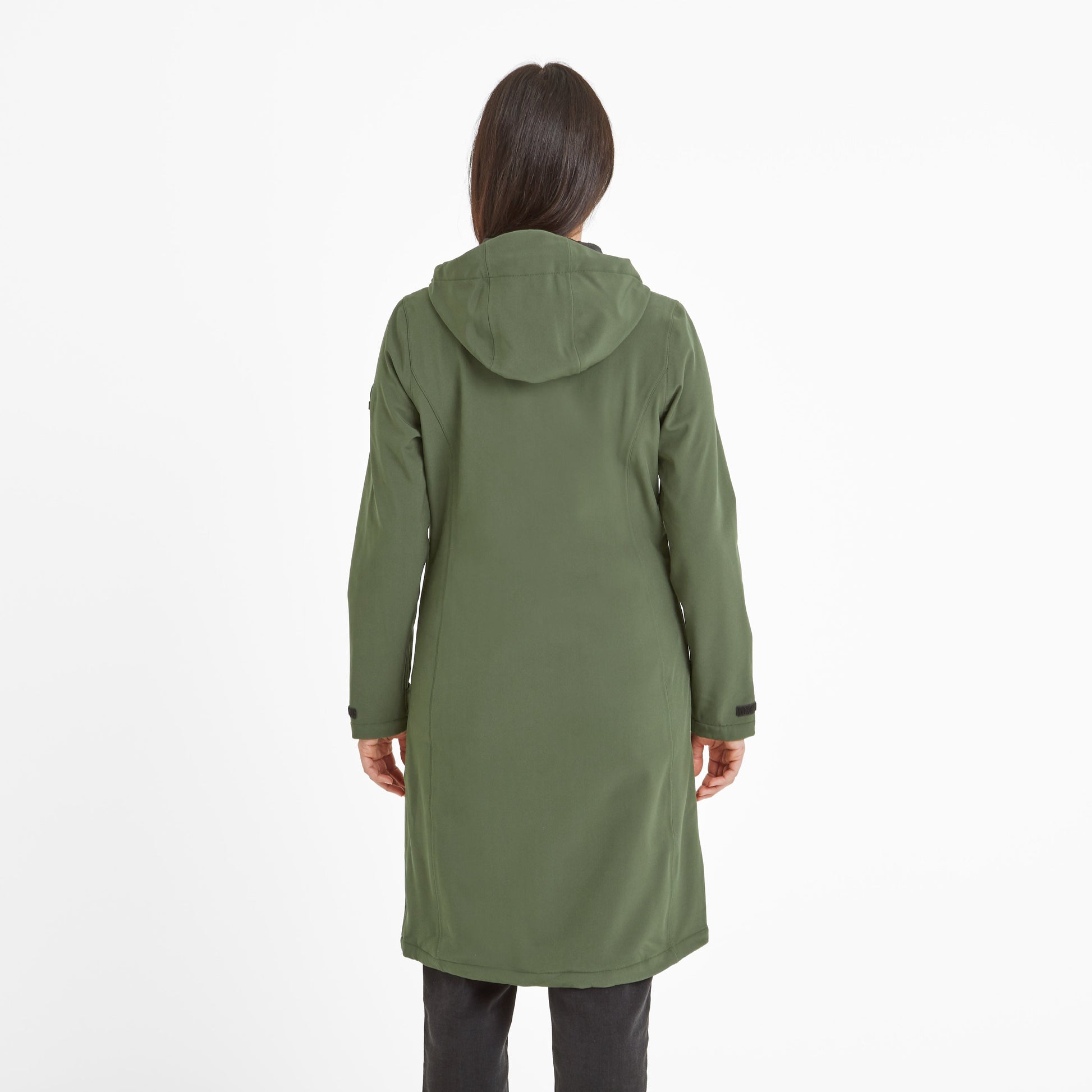 Enya Womens Longline Shower Resistant Softshell Jacket - Dark Green