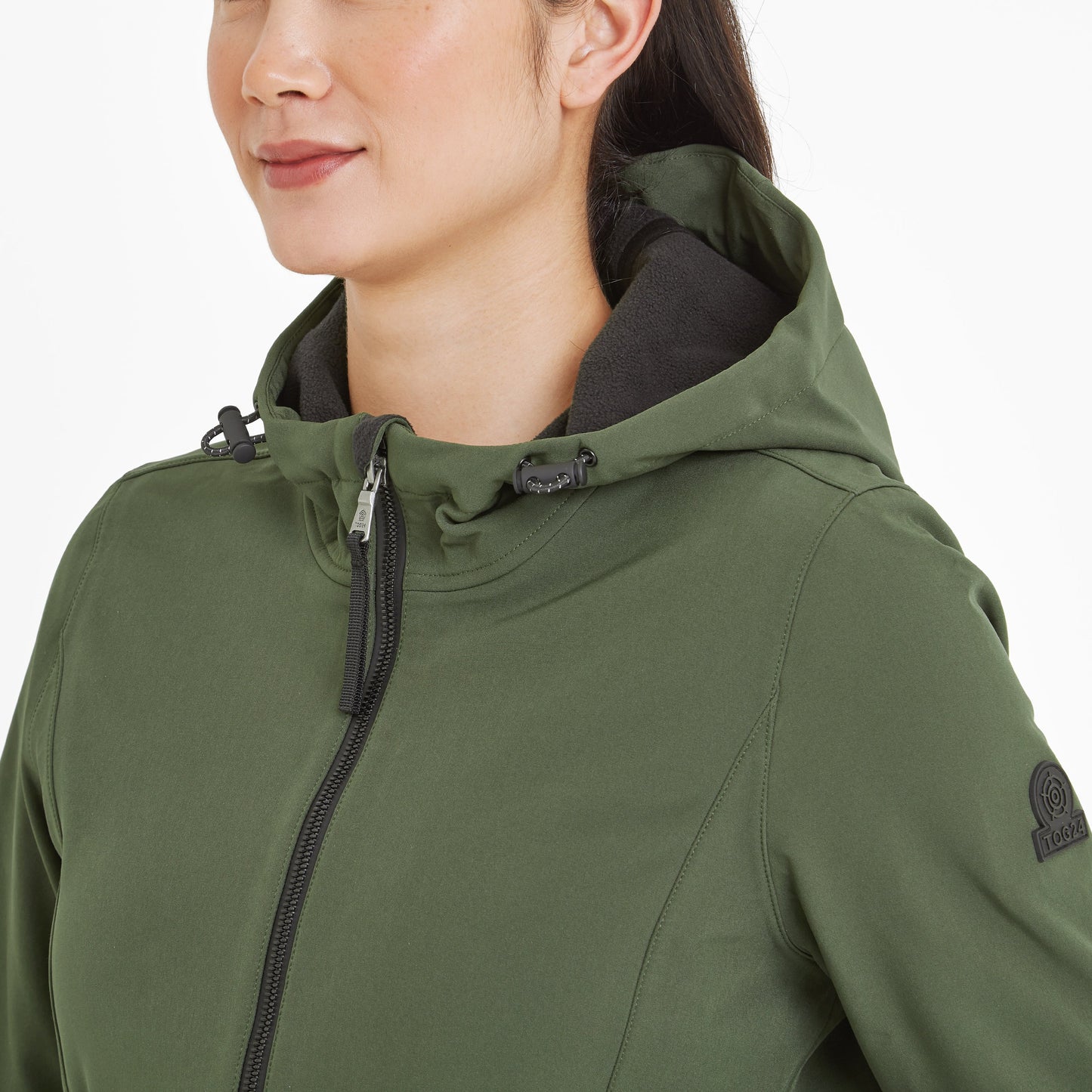 Enya Womens Longline Shower Resistant Softshell Jacket - Dark Green