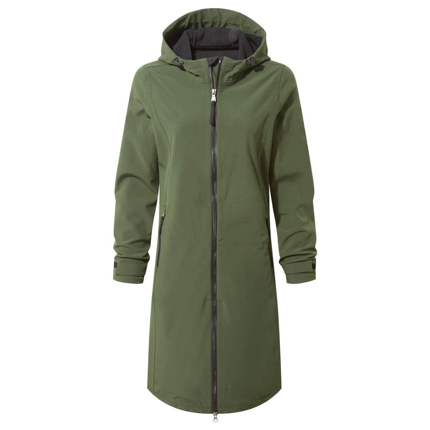 Enya Womens Longline Shower Resistant Softshell Jacket - Dark Green