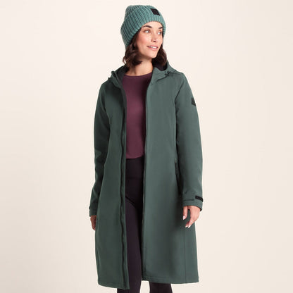 Enya Womens Longline Shower Resistant Softshell Jacket - Racing Green
