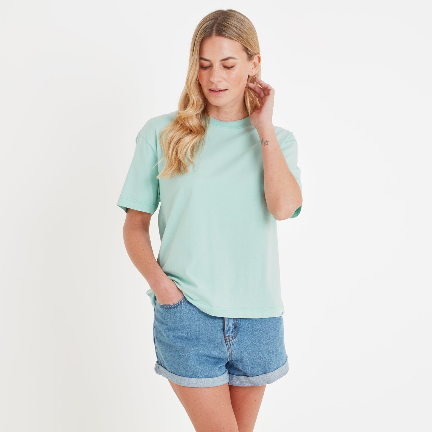 Erica Womens 100% Cotton Supersoft T-Shirt - Aqua Mist