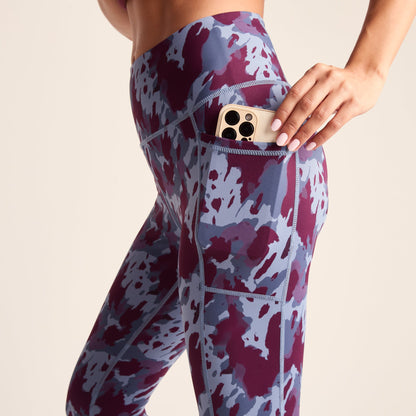 Farby Womens Breathable Performance Leggings - Smokey Blue Print