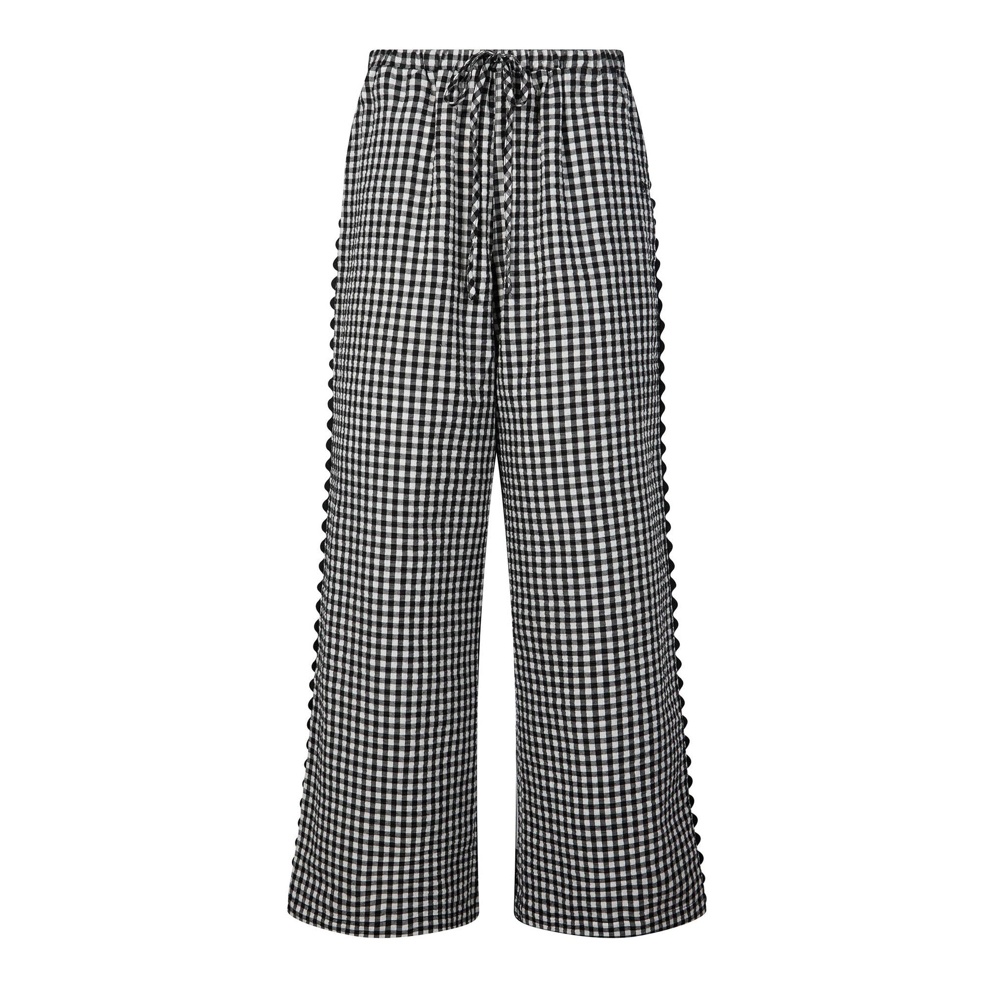 Fearne Womens Gingham Trousers - Black Check