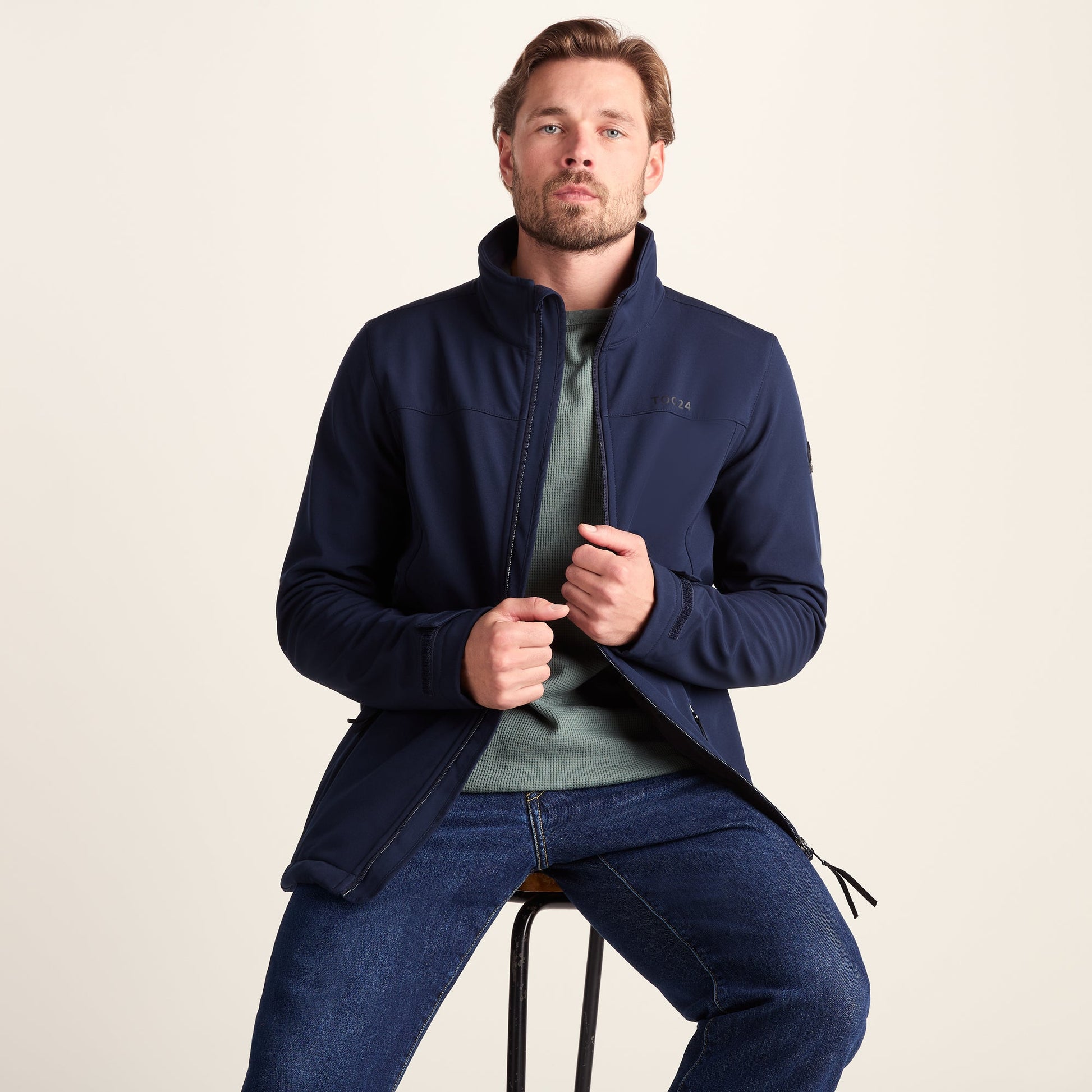 Feizor Mens Shower Resistant Softshell Jacket - Navy