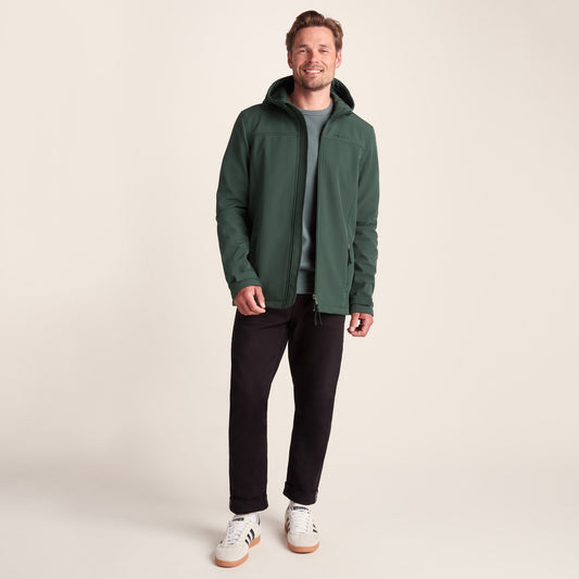 Feizor Mens Shower Resistant Softshell Hooded Jacket - Racing Green