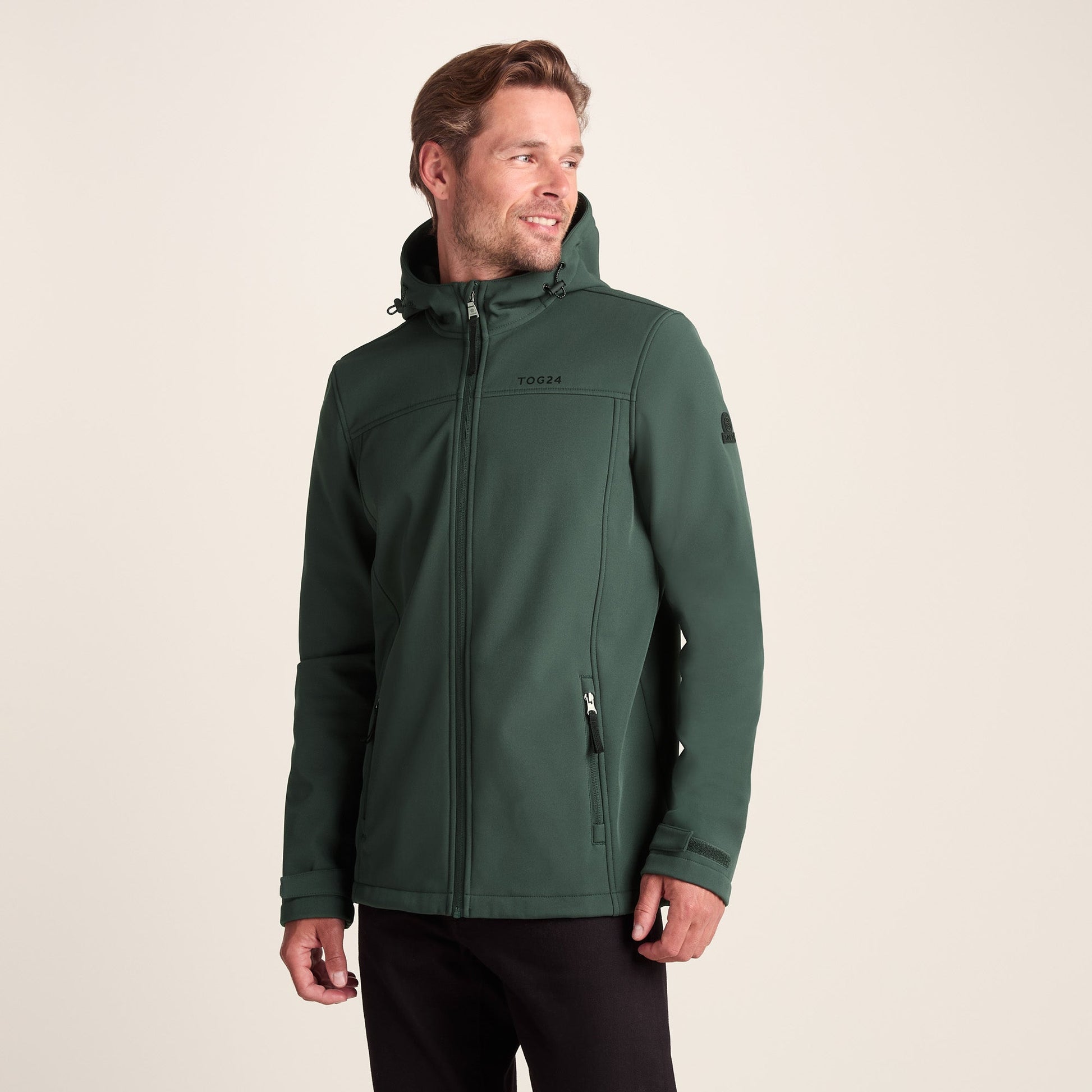 Feizor Mens Shower Resistant Softshell Hooded Jacket - Racing Green