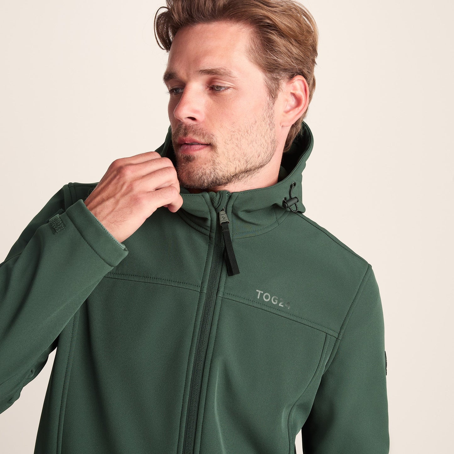 Feizor Mens Shower Resistant Softshell Hooded Jacket - Racing Green