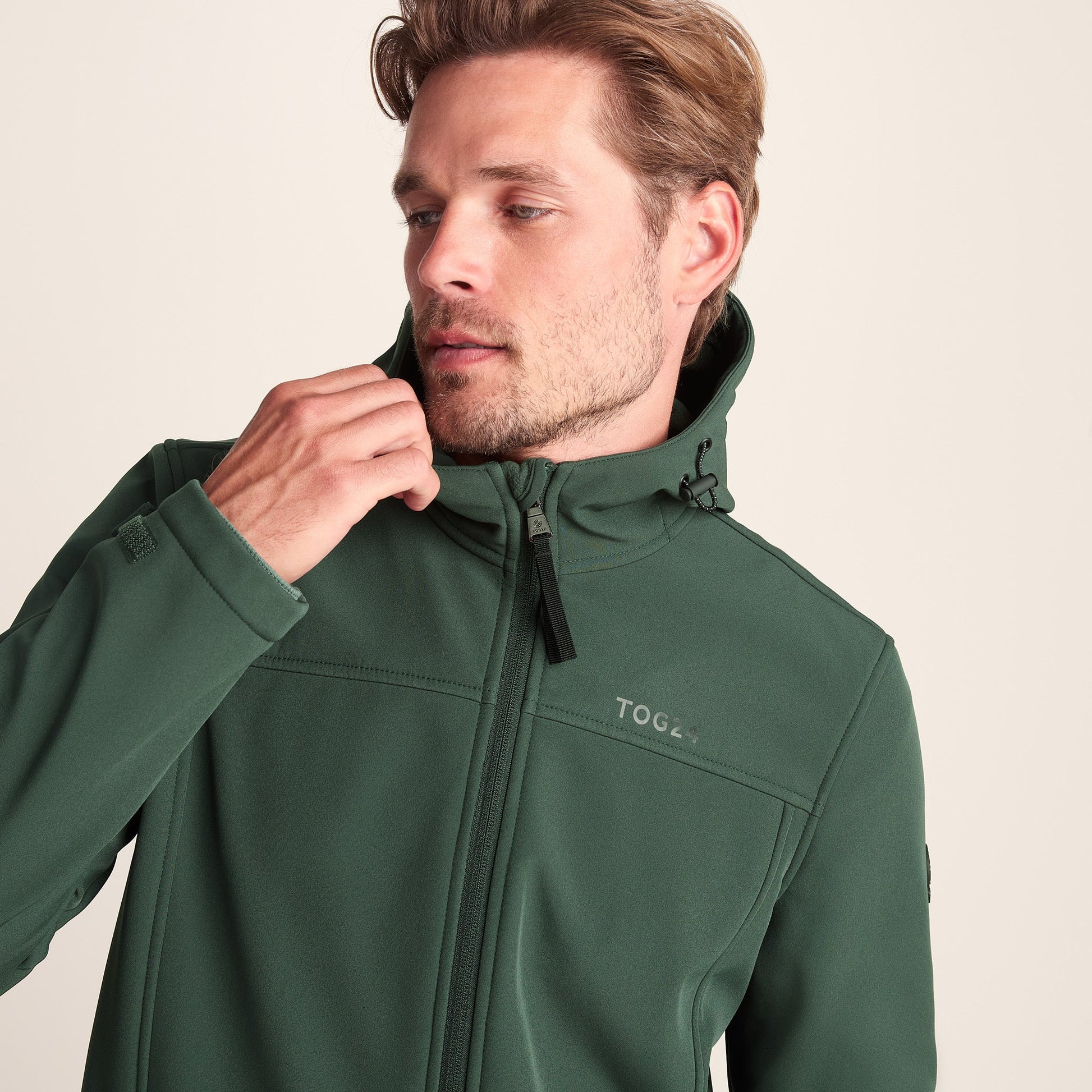 Feizor Mens Shower Resistant Softshell Hooded Jacket - Racing Green