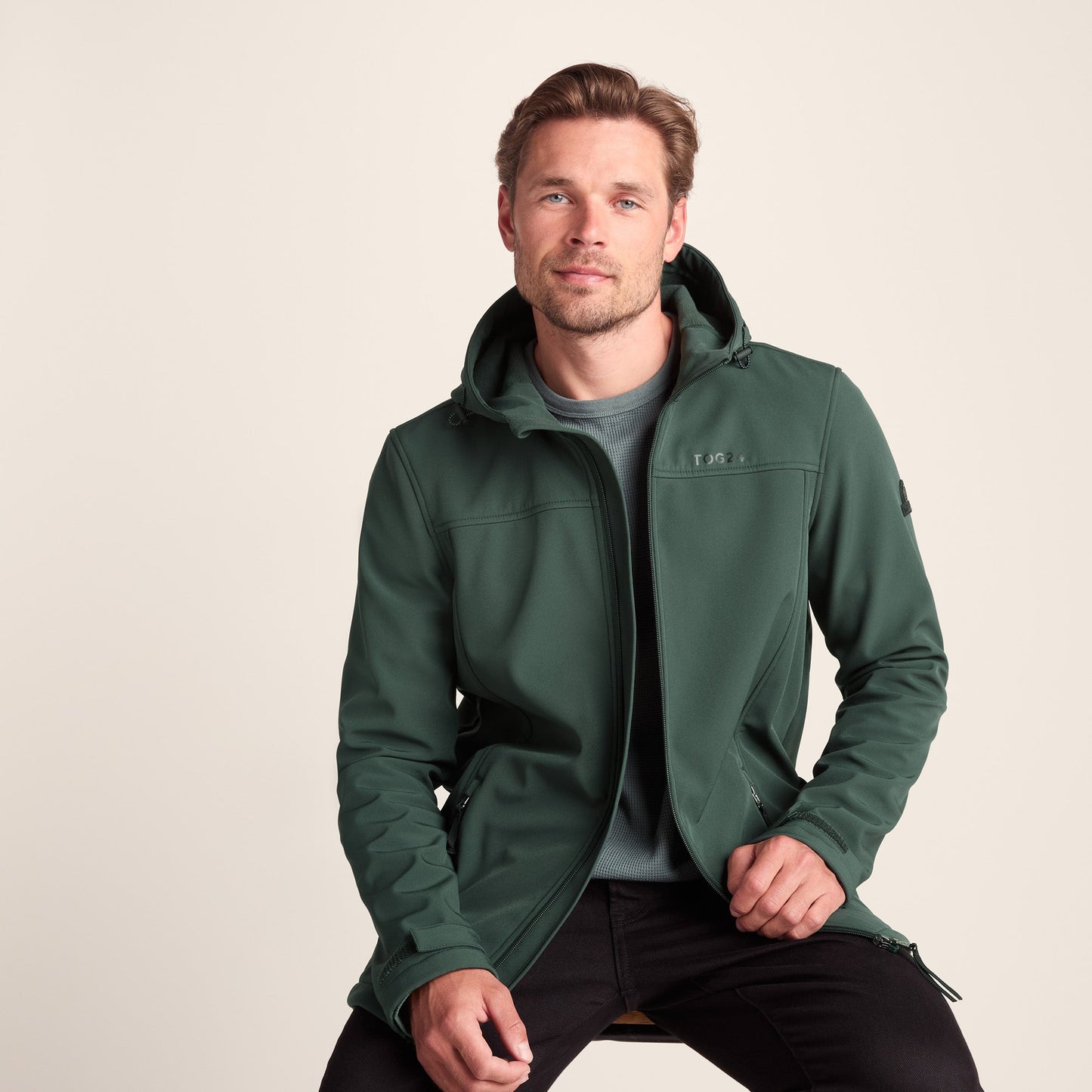 Feizor Mens Shower Resistant Softshell Hooded Jacket - Racing Green