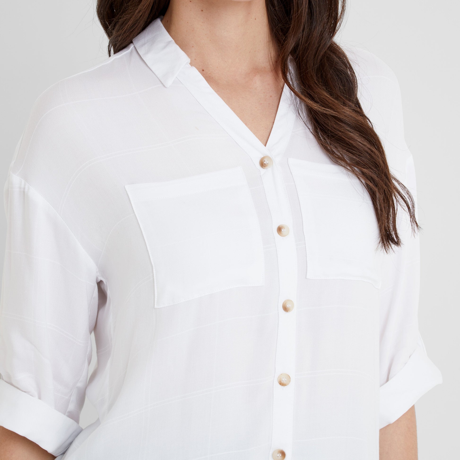 Felicia Womens Shirt Short Sleeve - Optic White