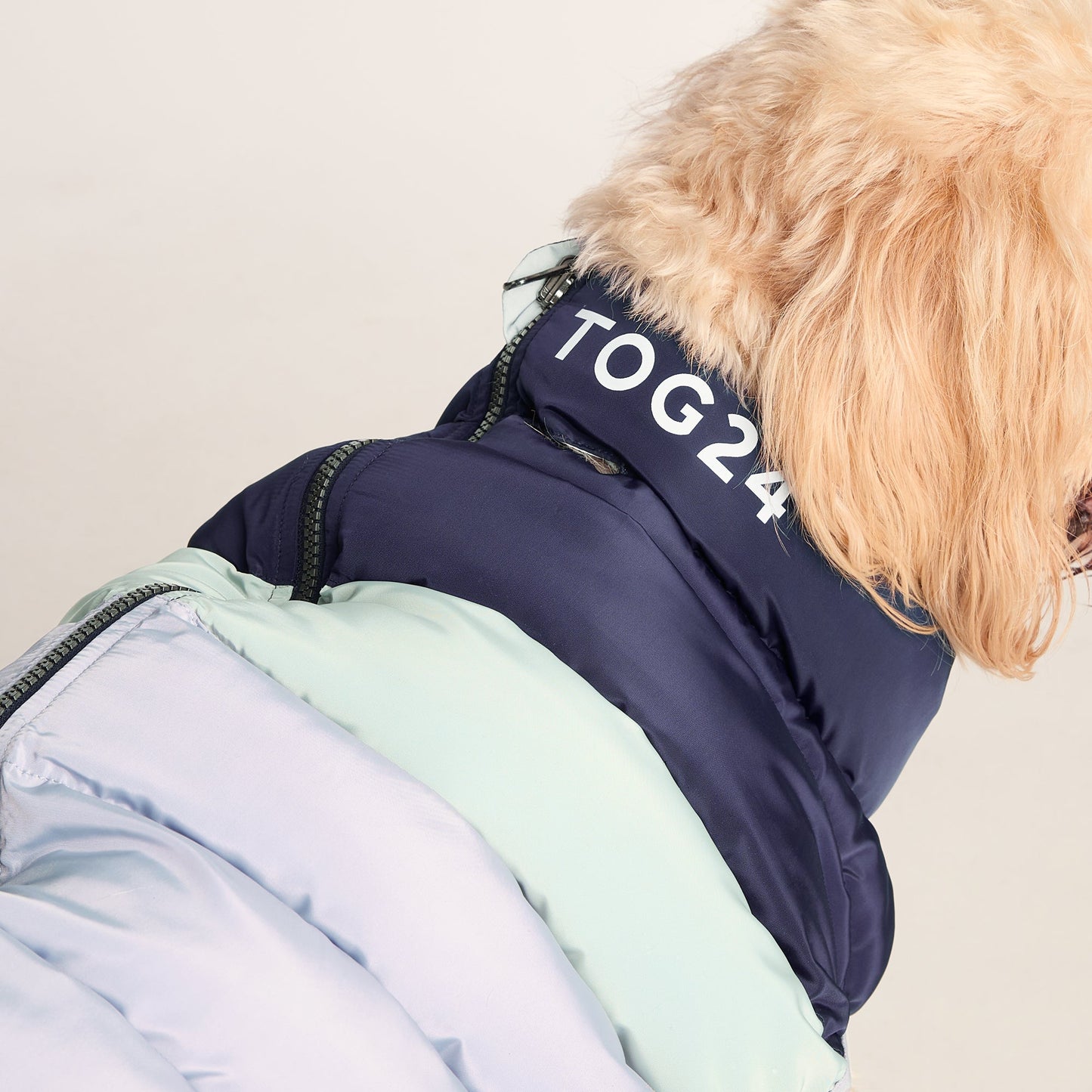 Fetch Padded Dog Coat XL - Oxford Blue/Light Mist/Lavender Grey