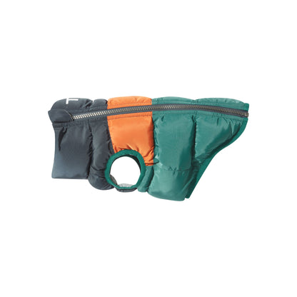 Fetch Padded Dog Coat XS - Dark Indigo/Mahogany Orange/Dark Turquoise