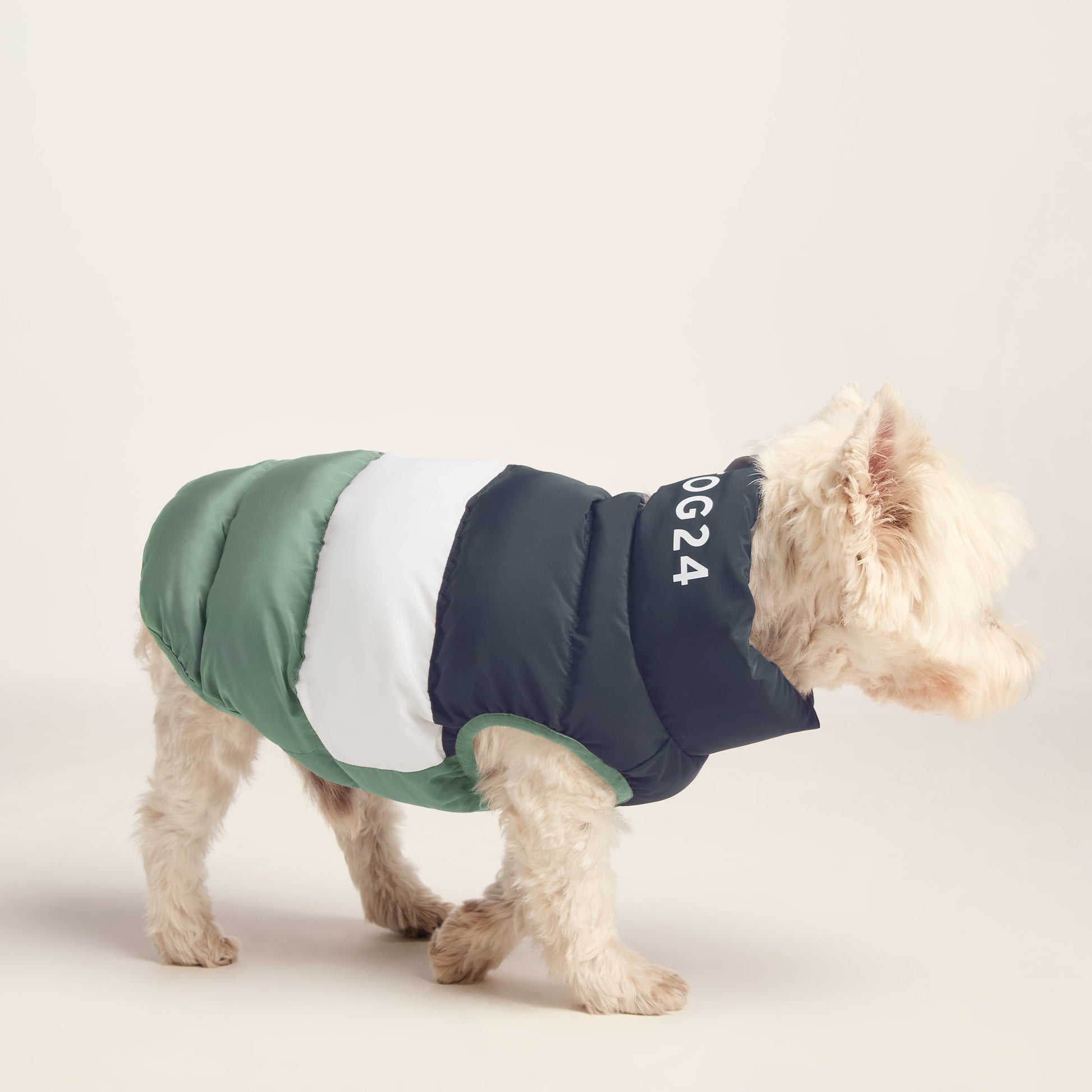 Fetch Padded Dog Coat S - Dark Indigo/Vanilla/Light Forest