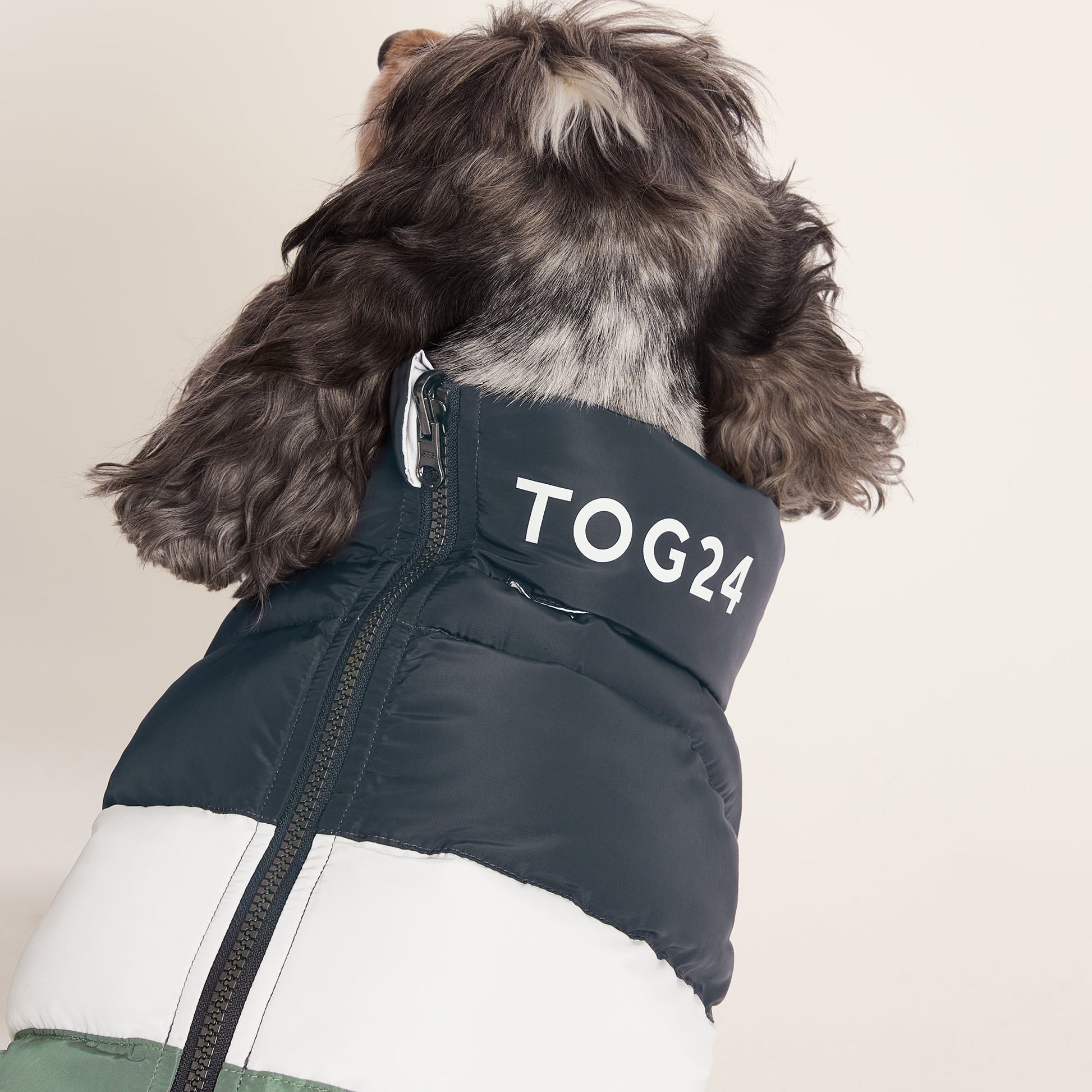 Fetch Padded Dog Coat M - Dark Indigo/Vanilla/Light Forest
