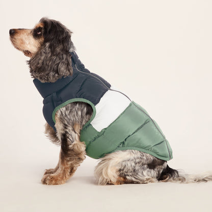 Fetch Padded Dog Coat M - Dark Indigo/Vanilla/Light Forest