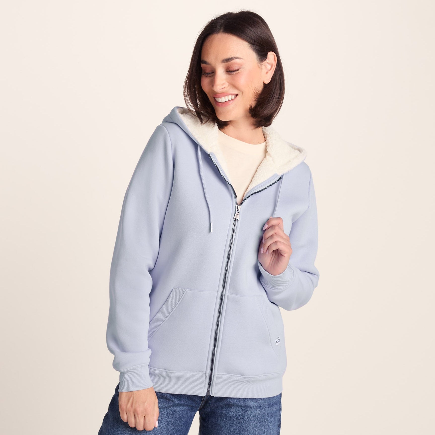 Finch Womens Supersoft Sherpa Fleece Lined Hoody - Pale Lilac