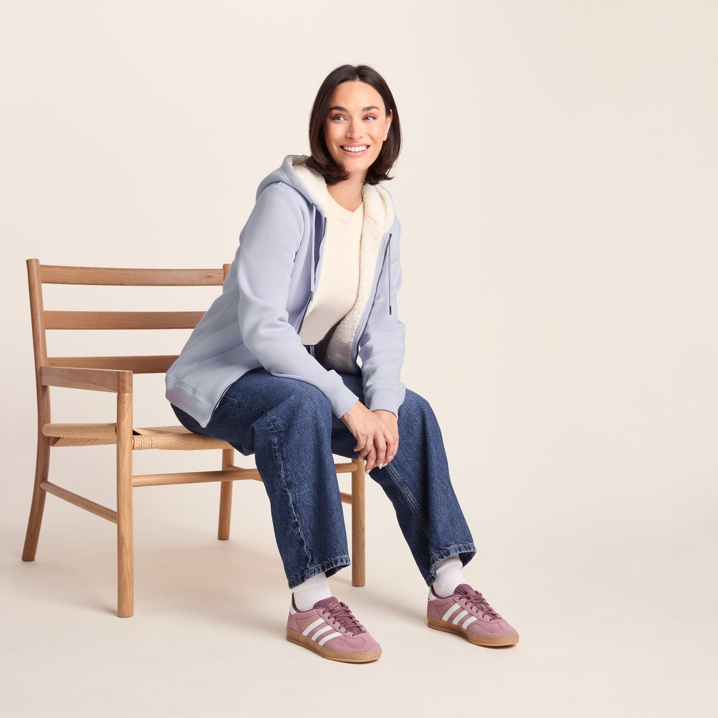 Finch Womens Supersoft Sherpa Fleece Lined Hoody - Pale Lilac