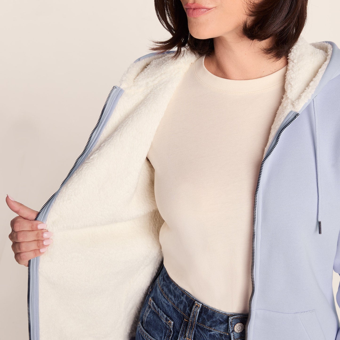 Finch Womens Supersoft Sherpa Fleece Lined Hoody - Pale Lilac