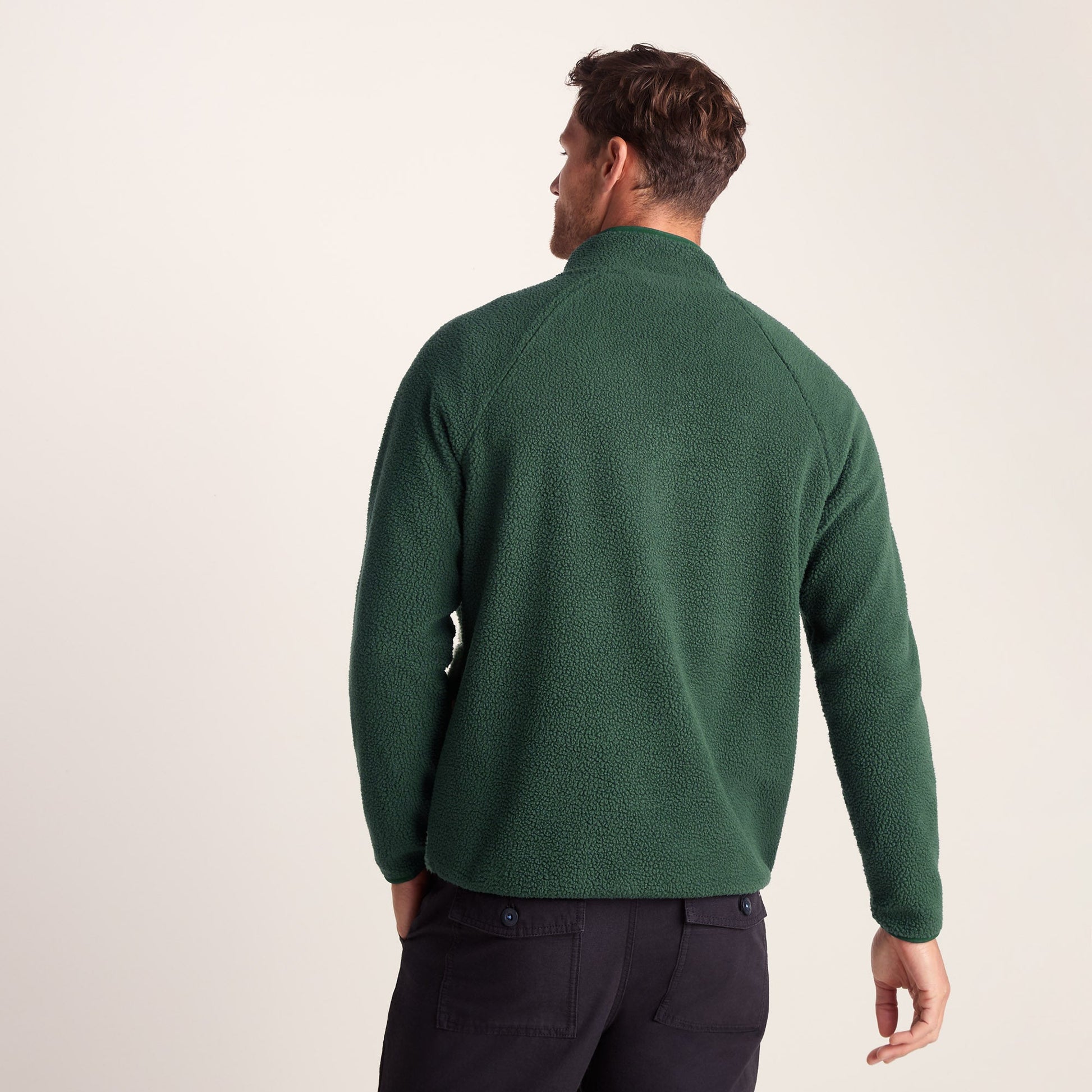 Flaxley Mens Sherpa Fleece - Racing Green Landscape Print